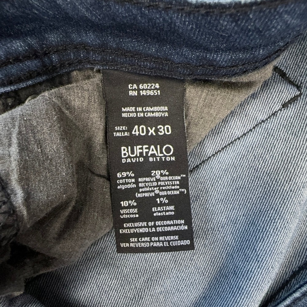 Buffalo David Bitton Jackson Slim Straight Jeans Mens 40x30 Blue Medium Wash - Picture 5 of 8